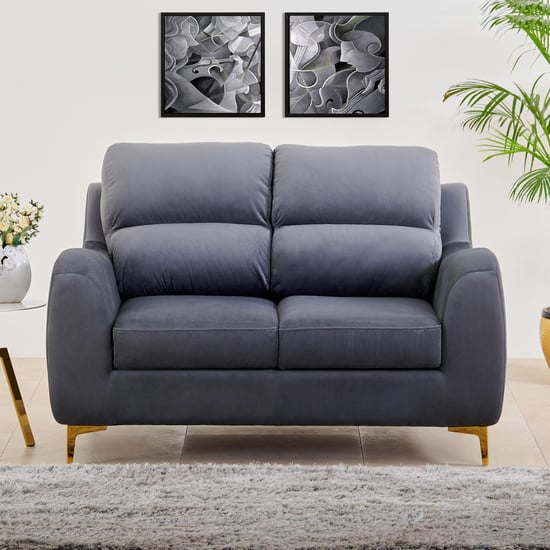 Bianca Velvet 2-Seater Sofa - Grey