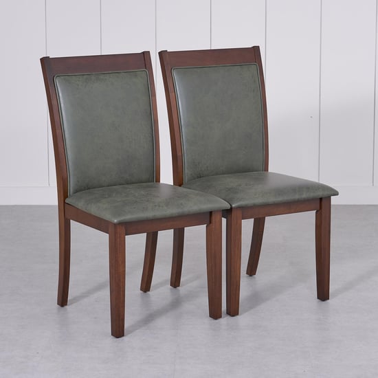 Harmony Sia Set of 2 Faux Leather Dining Chairs - Green