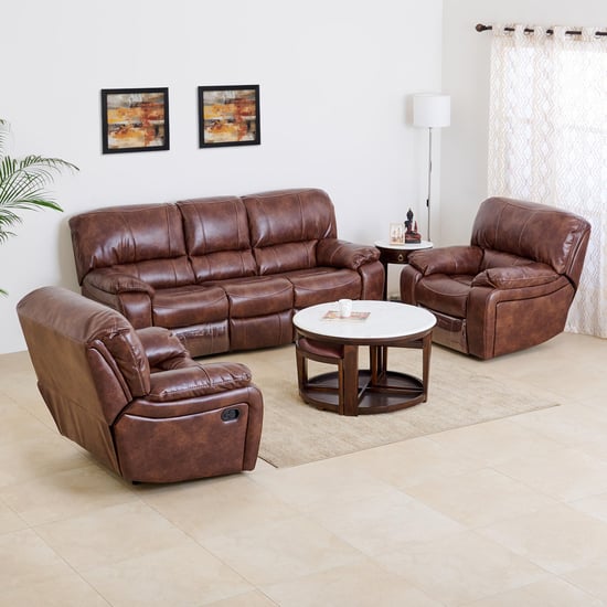 Harvey Nappa 3+1+1 Seater Recliner Set - Brown