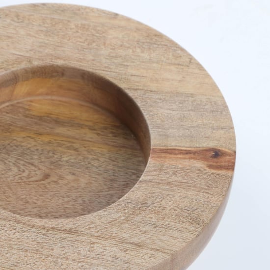 Selena Glass Hurricane Candle Holder with Wooden Base