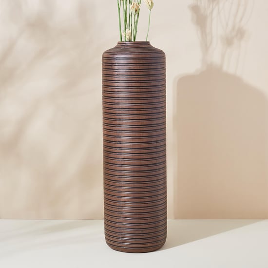 Bernina Polyresin Ribbed Floor Vase