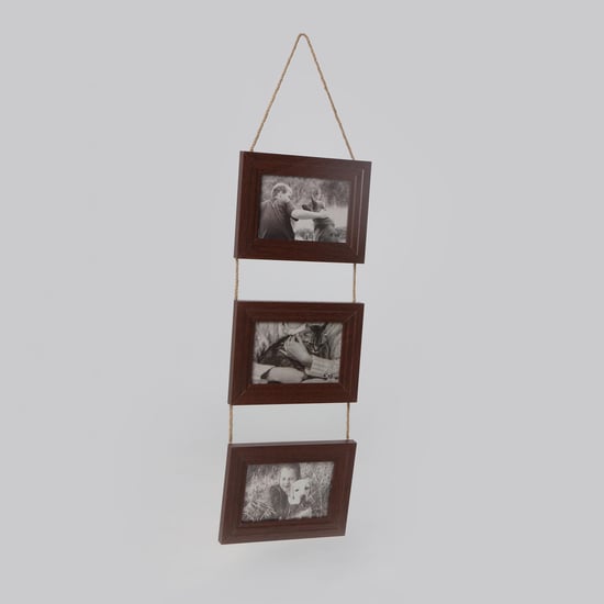 Sepia Set of 3 Wooden Tiered Photo Frames - 57x20cm