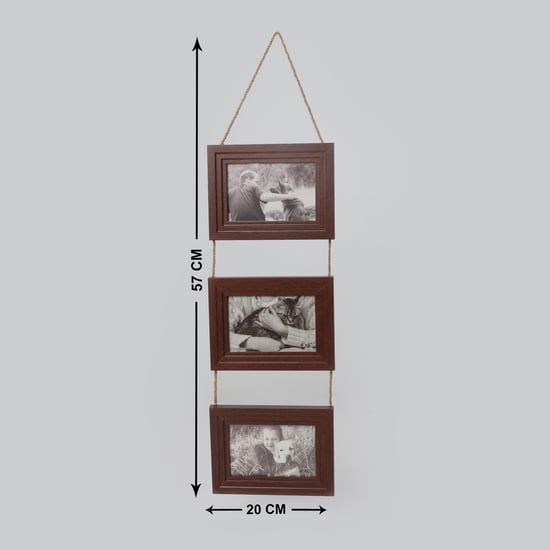 Sepia Set of 3 Wooden Tiered Photo Frames - 57x20cm