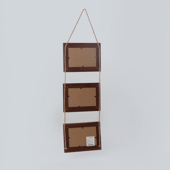 Sepia Set of 3 Wooden Tiered Photo Frames - 57x20cm