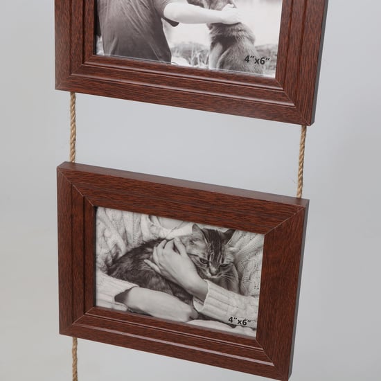 Sepia Set of 3 Wooden Tiered Photo Frames - 57x20cm