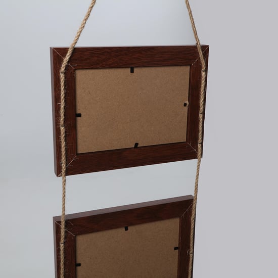 Sepia Set of 3 Wooden Tiered Photo Frames - 57x20cm