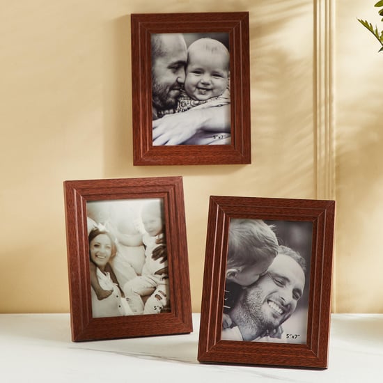 Sepia Set of 3 Wooden Photo Frames - 22.5x17.5cm