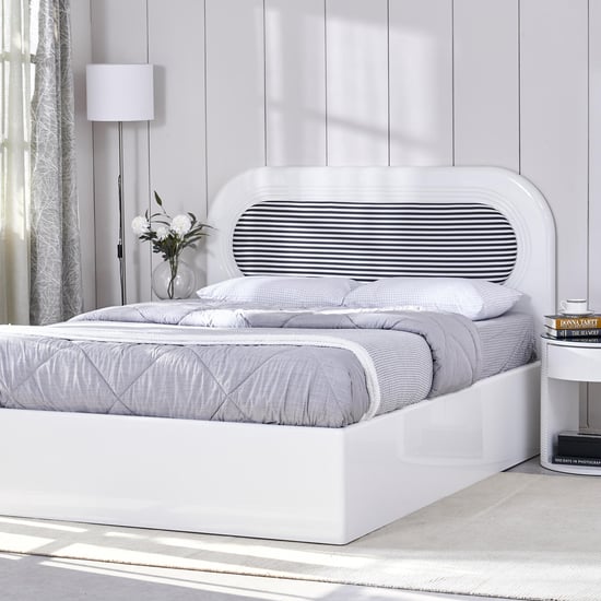 Charlie King Bed with Hydraulic Storage - White