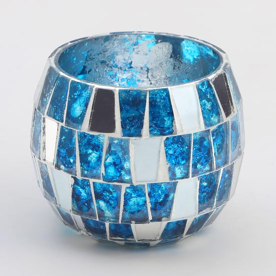 Mabel Decor Set of 2 Glass Mosaic Patterned T-Light Holders