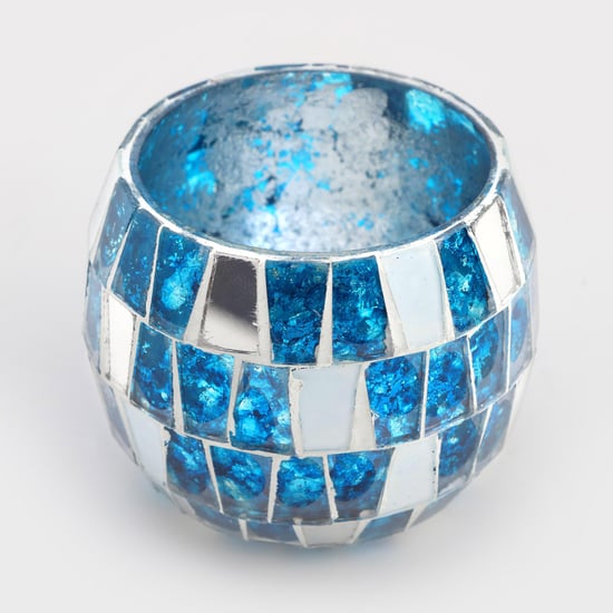 Mabel Decor Set of 2 Glass Mosaic Patterned T-Light Holders