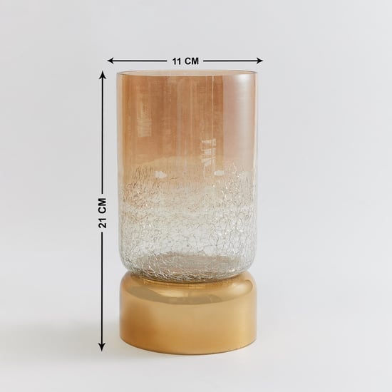 Austin Glass Crackled Hurricane Candle Holder