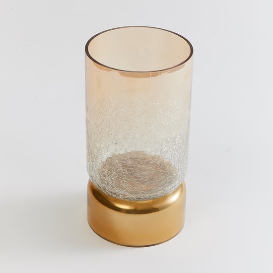 Austin Glass Crackled Hurricane Candle Holder