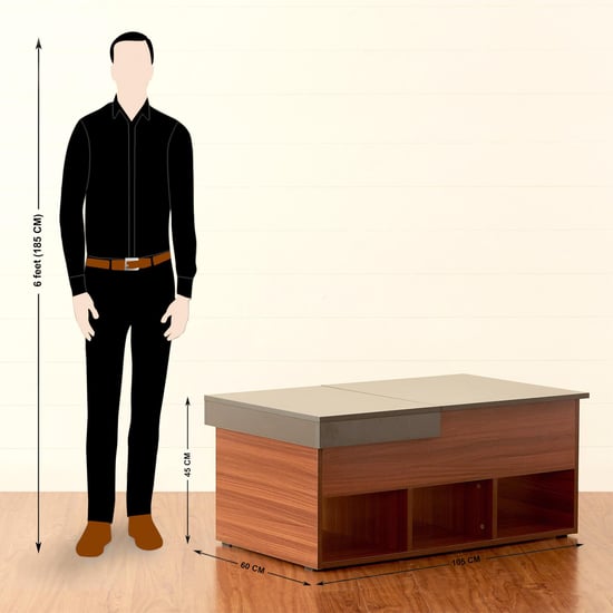 (Refurbished) Quadro Liftup Coffee Table - Walnut