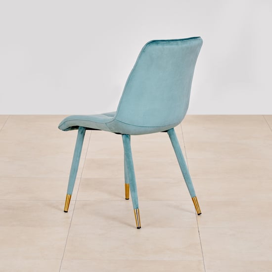 Bianca Glass Top 6-Seater Dining Set with Chairs - White and Blue