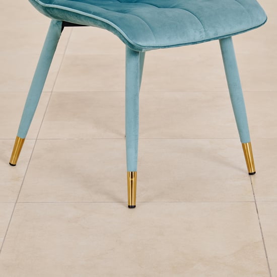 Bianca Glass Top 6-Seater Dining Set with Chairs - White and Blue