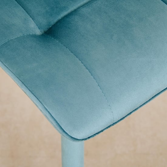 Bianca Glass Top 6-Seater Dining Set with Chairs - White and Blue