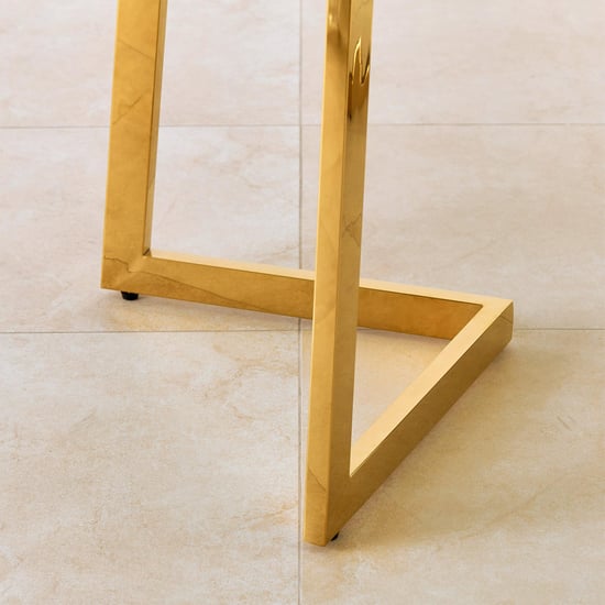 Bianca Glass Top 6-Seater Dining Set with Chairs - White and Blue