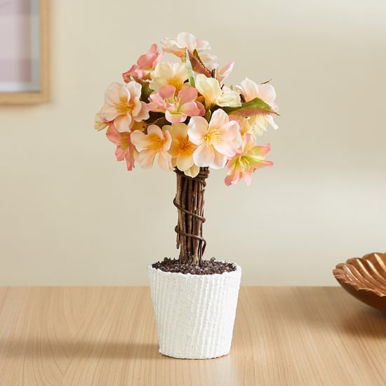 Gardenia Artificial Apple Blossom Tree in Paper Pot - 22 cm