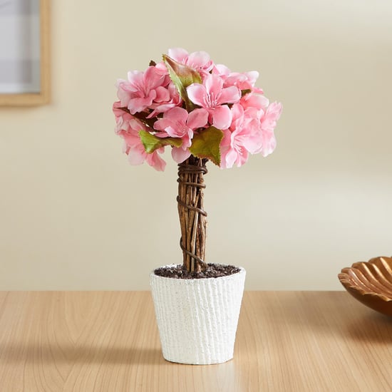 Gardenia Artificial Apple Blossom Flower Tree in Pot - 21.5 cm