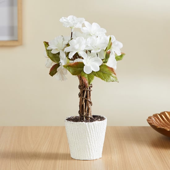 Gardenia Artificial Apple Blossom Plant in Paper Pot - 22 cm