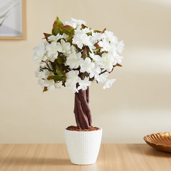 Gardenia Artificial Blossom Tree in Melamine Pot - 27 cm