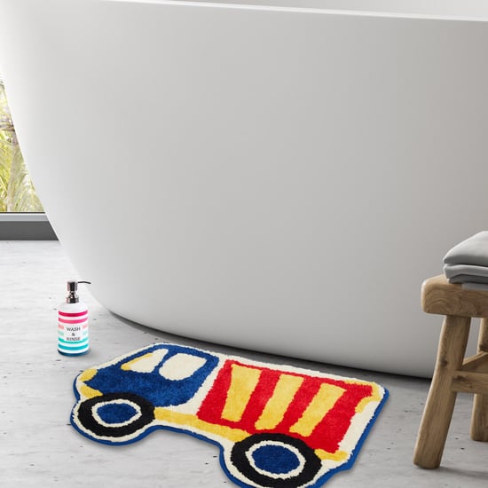 Slate Kids Truck-Shaped Anti-Slip Bath Mat - 70x50cm