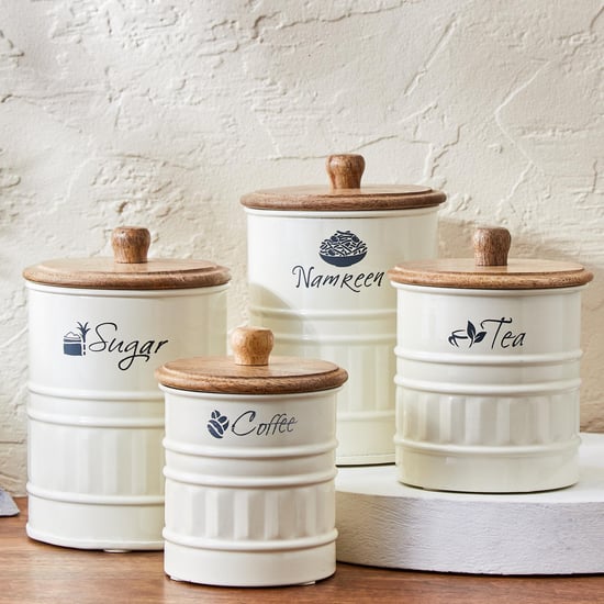 Mirage Metal Sugar Storage Container With Mango Wood Lid
