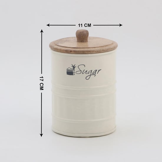 Mirage Metal Sugar Storage Container With Mango Wood Lid