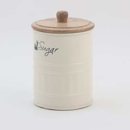 Mirage Metal Sugar Storage Container With Mango Wood Lid