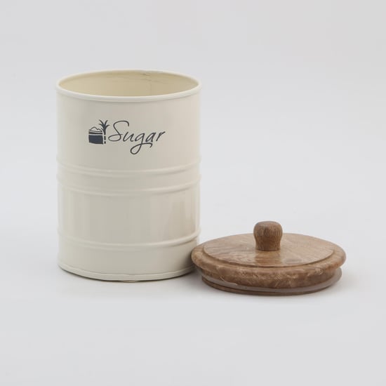 Mirage Metal Sugar Storage Container With Mango Wood Lid