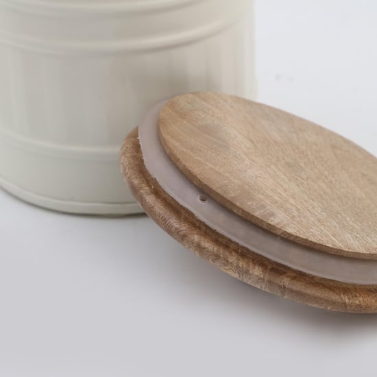 Mirage Metal Sugar Storage Container With Mango Wood Lid