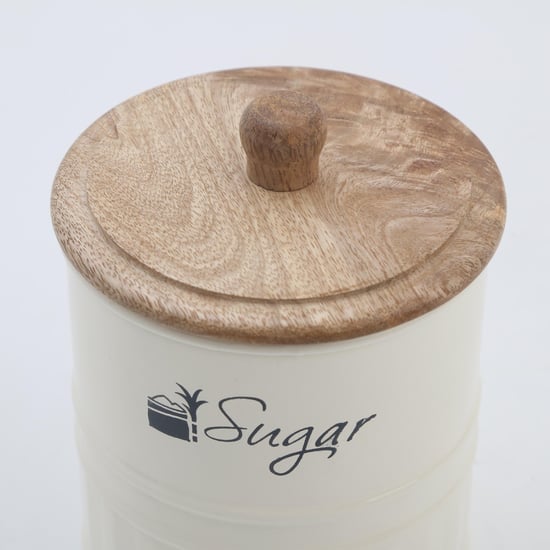 Mirage Metal Sugar Storage Container With Mango Wood Lid