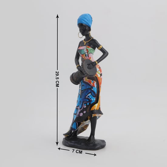 Corsica Kadence Polyresin African Woman with Doumbek Figurine