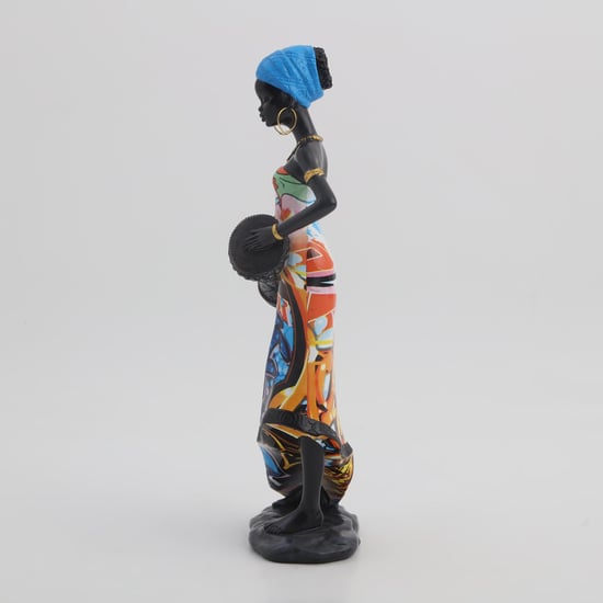 Corsica Kadence Polyresin African Woman with Doumbek Figurine
