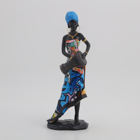 Corsica Kadence Polyresin African Woman with Doumbek Figurine