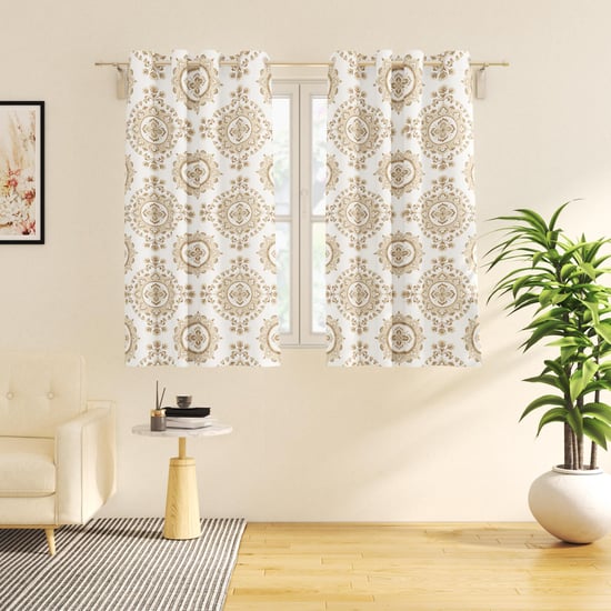 Saddle Set of 2 Geometric Printed Light Filtering Window Curtains