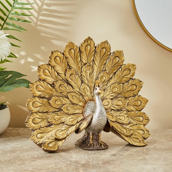 Corsica Mayur Polyresin Peacock Full Feather Figurine