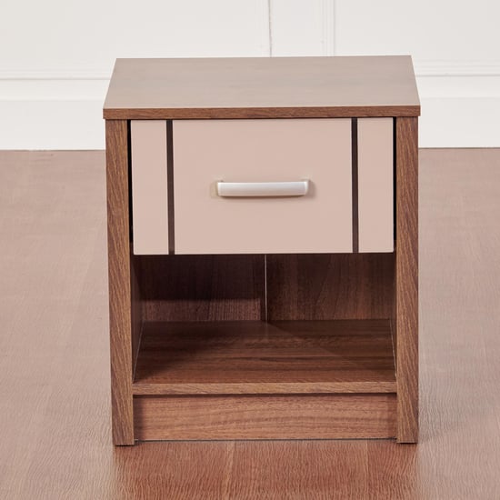 Leon Bed Side Table with Drawer - Brown