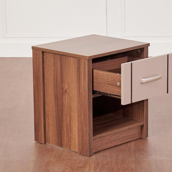 Leon Bed Side Table with Drawer - Brown