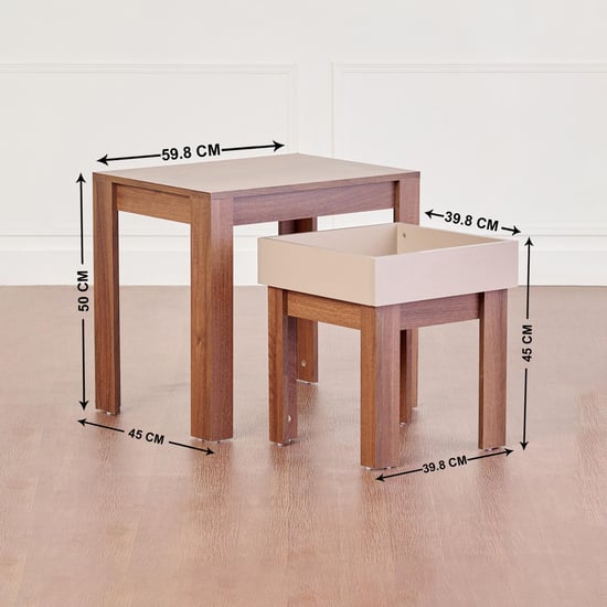 Leon Nest of 2 Tables - Brown