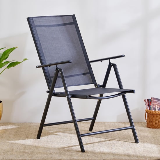 Highland Fabric Folding Easy Chair - Black