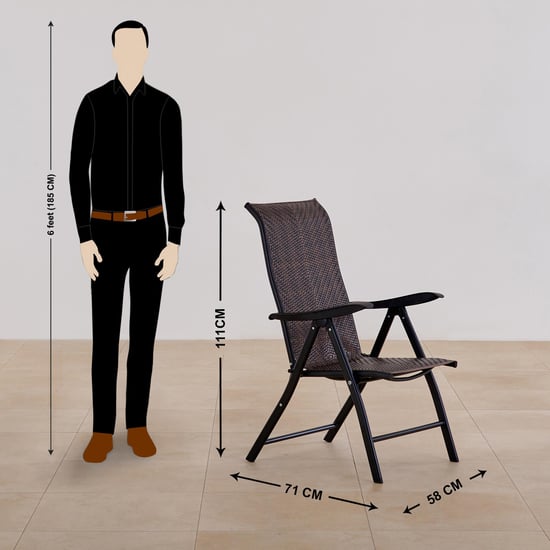 Hillock Rattan Folding Easy Chair - Brown