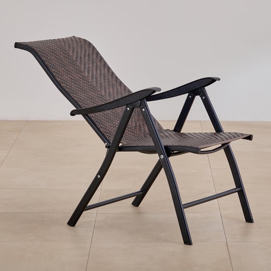 Hillock Rattan Folding Easy Chair - Brown