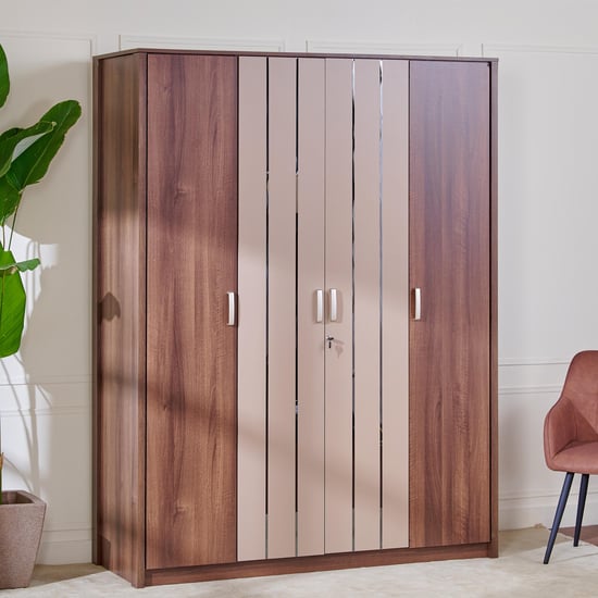 Leon 4-Door Wardrobe - Brown
