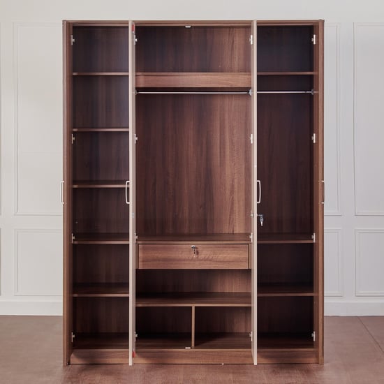 Leon 4-Door Wardrobe - Brown