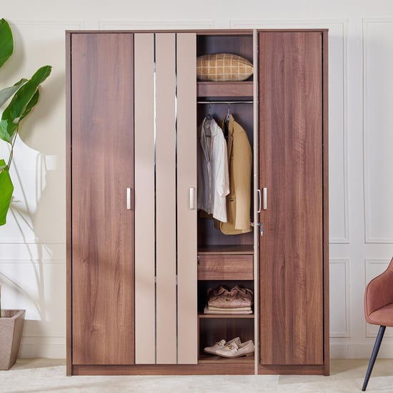 Leon 4-Door Wardrobe - Brown