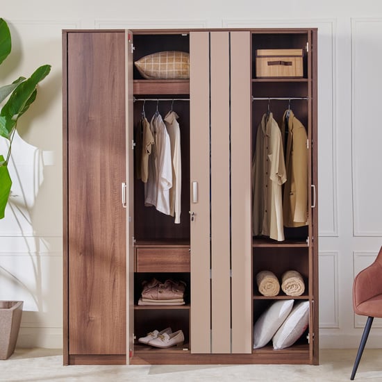 Leon 4-Door Wardrobe - Brown