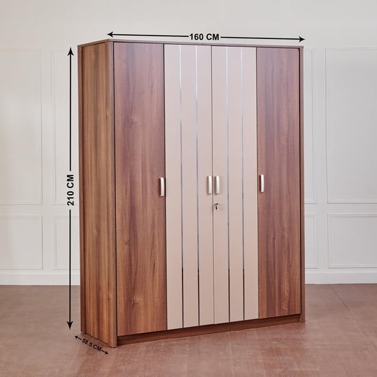 Leon 4-Door Wardrobe - Brown