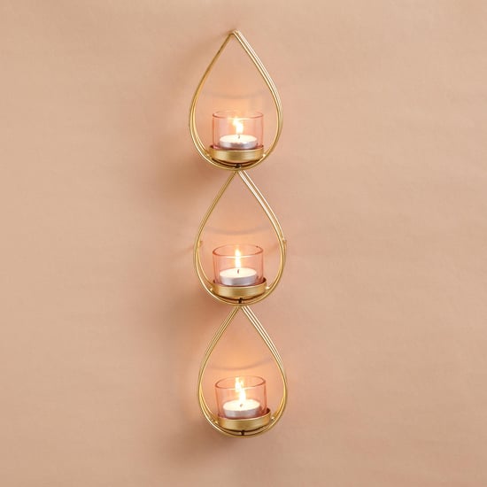 Corsica Kamal Metal and Glass Wall Hanging Multi T-Light Holders