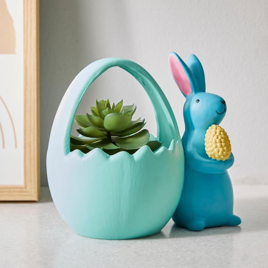 Corsica Malta Ceramic Bunny with Basket Planter
